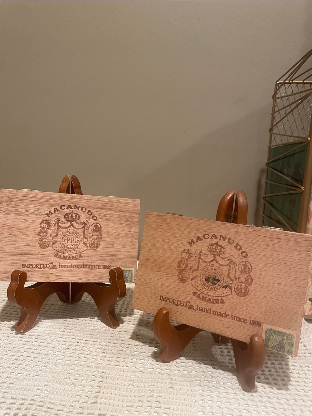 Macanudo Jamaica Wooden Cigar Boxes - Lightweight Wood set of 2